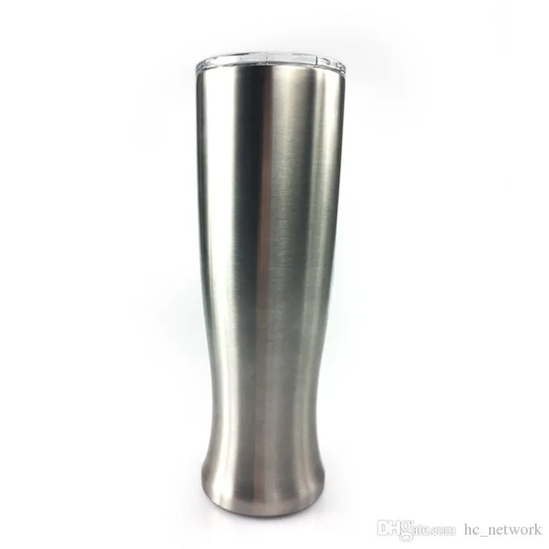 Gobelet à Vase Double couche de 30oz, tasses à bière en acier inoxydable, tasses à eau courbes Pilsners avec couvercles, en stock