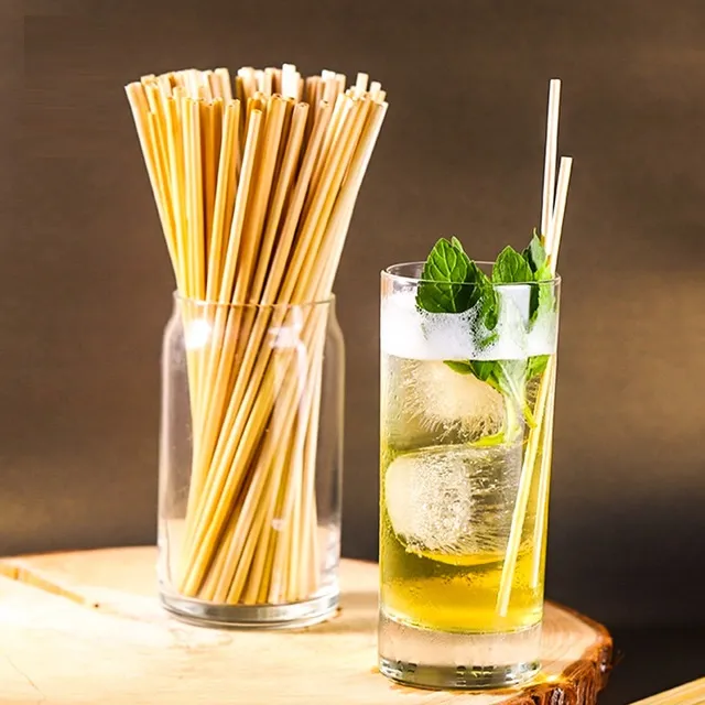100% Natural Vete Straws dricksstrålar 20cm Återanvändbar miljövänligt Drinking Straw för Party Bar Drinks Tool