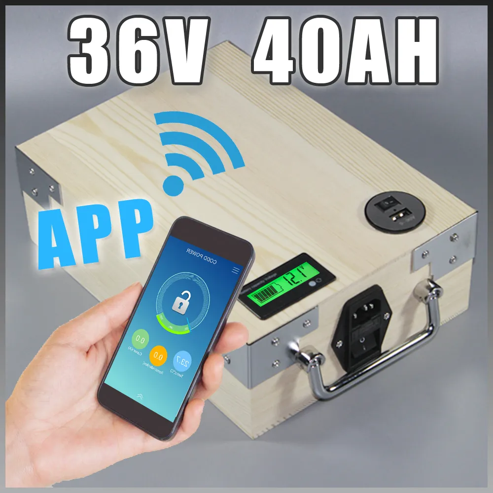 das Internet Coisas aplicativo 36 v 40Ah 5 v Porta USB Bateria de iões de Lítio GPS Bluetooth Controle de scooter de bicicleta Elétrica LED da