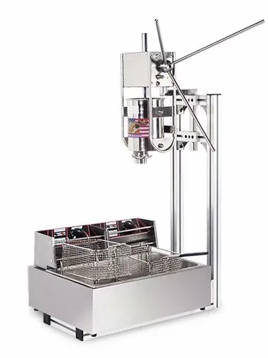 Máquina comercial para hacer churros españoles de procesamiento de alimentos, 3L, con freidora eléctrica de 12L