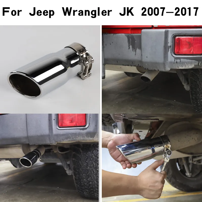 Rvs Auto Uitlaatpijp Uitlaat Tip Voor Jeep Wrangler JK 2007-2017 Auto Exterieur Accessories321p