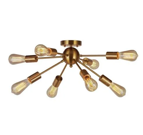 8-Light Sputnik Pingente Lâmpadas Escovado Bronze Semi Flush Mount Mount Luz moderna para cozinha banheiro sala de jantar sala de cama Hallway Myy