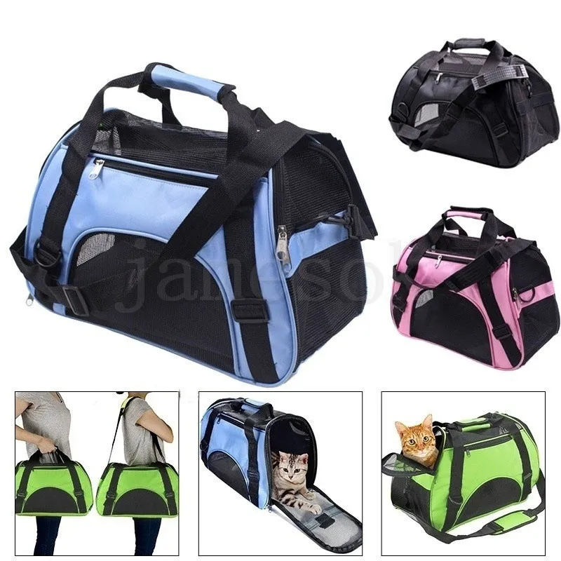 Moda dobrável pet portadores saco portátil mochila macio pendurado cão portador transporte ao ar livre saco de cão cesta bolsa suprimentos para cães da146