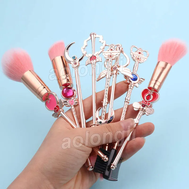 Acheter 5 pièces Pack miroir de maquillage fille rose coeur voyage ensemble  de pinceaux de maquillage Mini portable Morandi système de couleur boîte  pinceau de maquillage outils de beauté