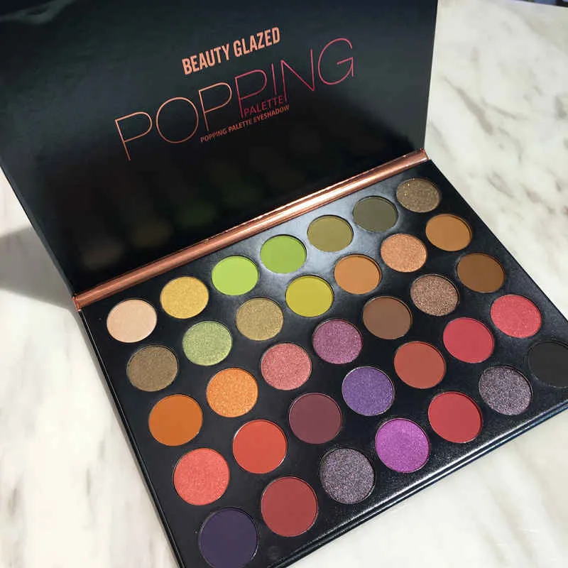 Skönhet Glasad Popping Makeup Botsmood Eye Shadow Palette 35 Färg nyanser Highlighter Eyeshadow Pallete Make Up Palette Powder Maquillage