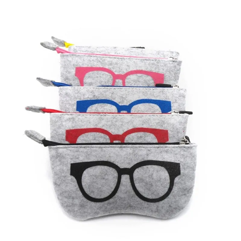 Wollfilz Reißverschluss Sonnenbrillen Beutel Brillen Kasten Sonnenbrillen  Beutel Kasten Speicher Schutz Beutel Mode Filz Brillen Zubehör Von 0,94 €