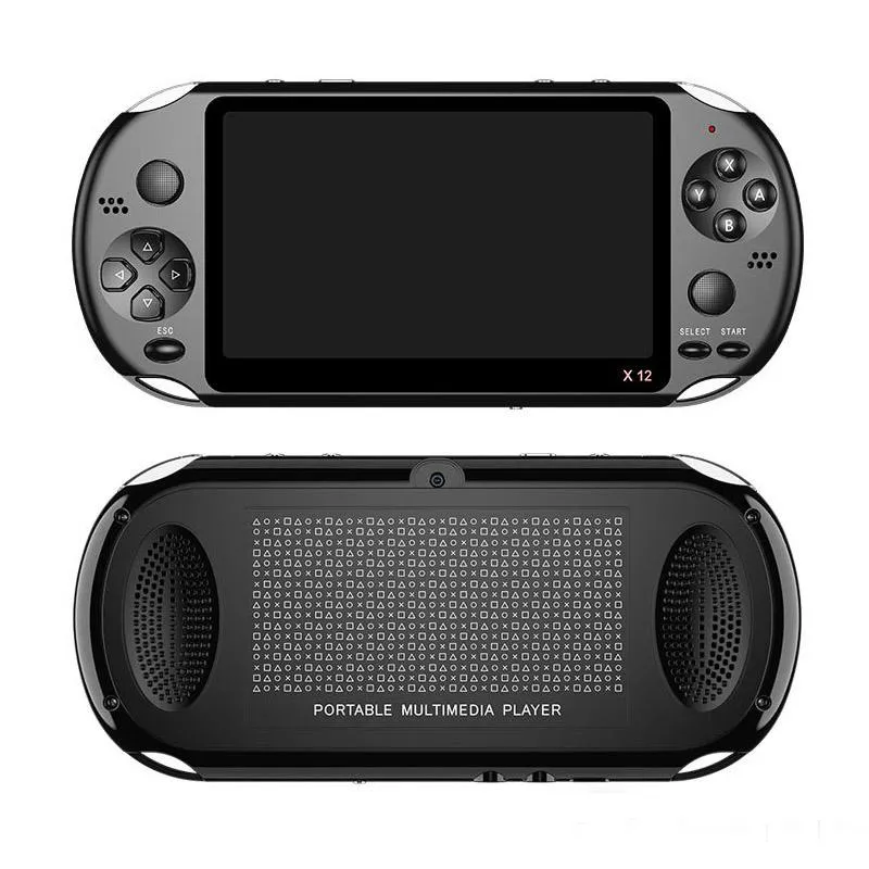 X12 Handheld Spel Player 8GB Memory Portable-videospelkonsoler med 5,1 tums färgskärmstöd TF-kort 32GB MP3 MP4-spelare MQ01