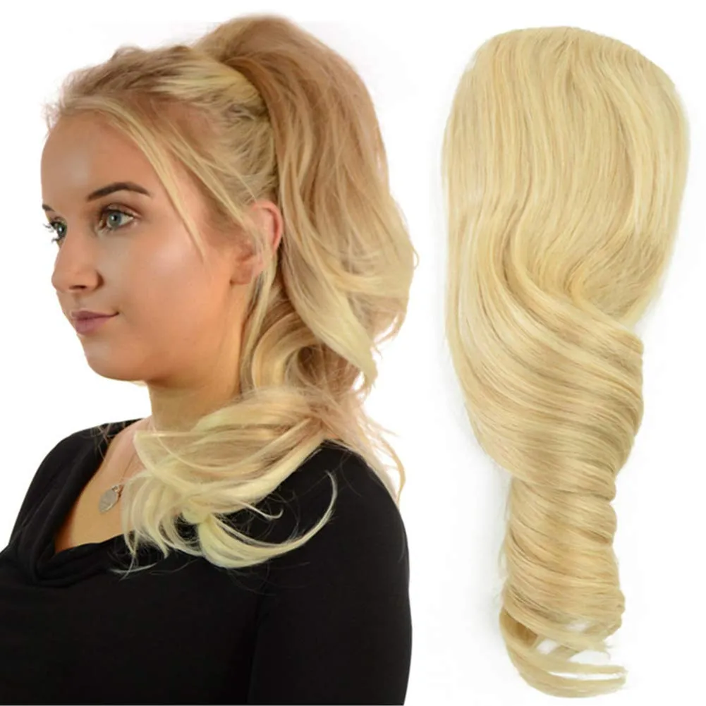 At Kuyruğu Uzantısı İpli Ponytails Sarışın Updo postiş Saç Bun Uzatma Chignons Saç Parçası Klip 100g 120g 140g Ücretsiz Gemi