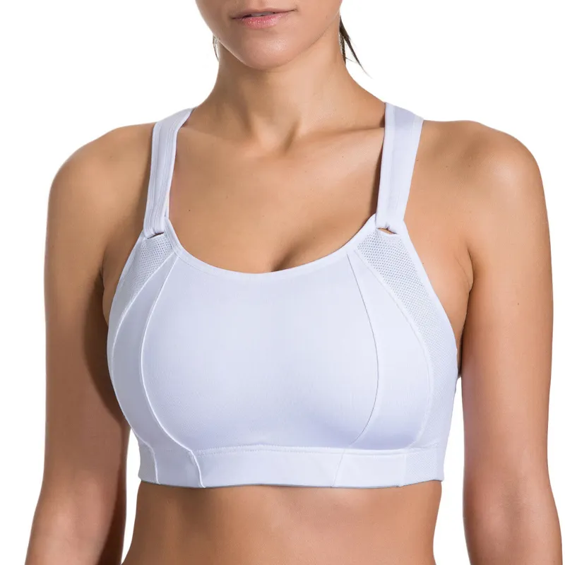 32-42 B C D DD E F Kvinnor Trådlös Fram Justerbar Ljus Padded Wire Gratis Racerback Level 4 Full Support Running Active Bra