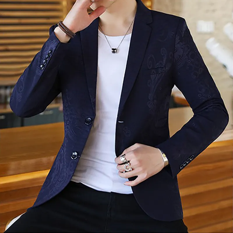 Navy blue casual blazer mens cheap