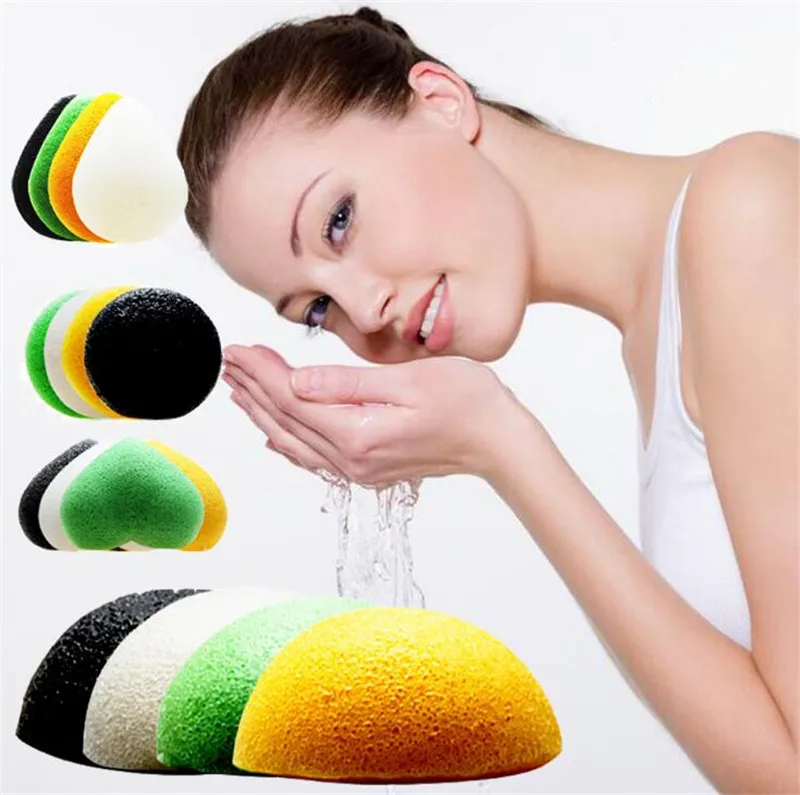 Konjac Sponge Puff Facial Sponzen Pure natuurlijke plantaardige vezels maken Schoonmaakgereedschap voor gezicht en lichaam EMS 100
