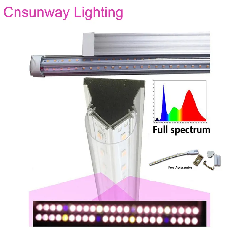 LED Grow Light T8 V Shaped Integrated Plant Light Tubes Full Spectrum ...