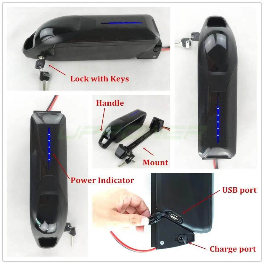 Batterie 36V 500W Ebike batterie lithium-ion 36V 10Ah avec chargeur 42V 2A 20A BMS 36V batterie de vélo électrique