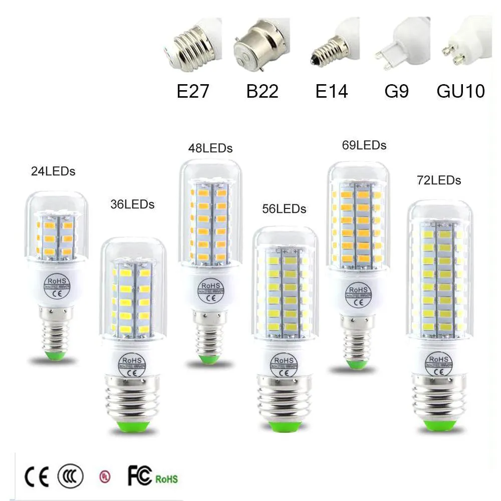 7W 22W GU10 B22 E27 E14 G9 LED Bulb SMD5730 LED Lamp 2024 New 360 SMD Corn Light 220V 110V Warm White Cold White From Qinqin342 1.47 DHgate.Com