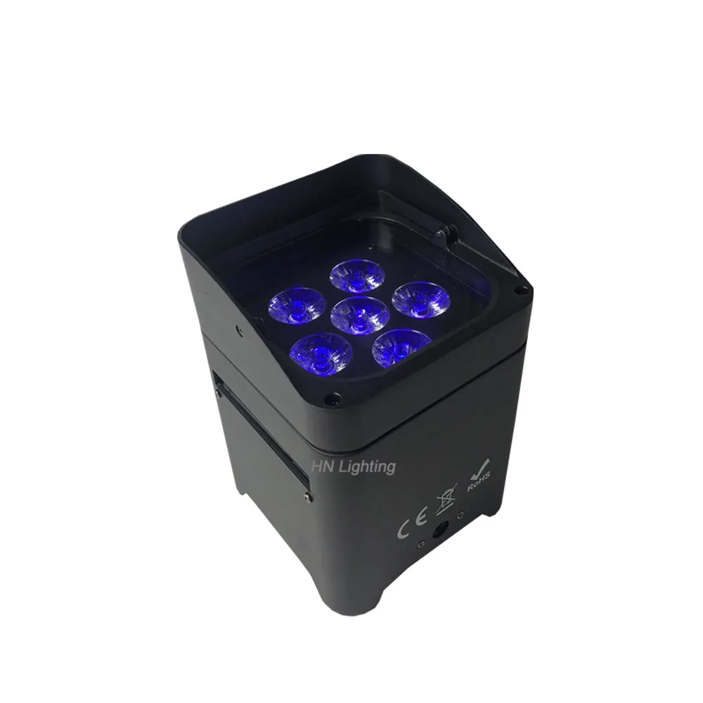 DJ Uplighting S6 Light 6 18W 6in1 RGABW UV Bateria LED zasilanie Par Wireless Up Light