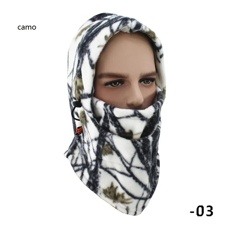 inverno fleece tampas esportivas camo máscaras cabeça tampa de cobertura de inverno quentes máscaras full ciclismo wraps à prova de vento bandana ski capuzes motocicleta de esqui