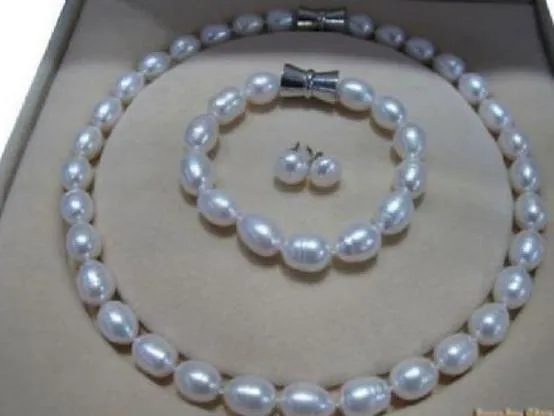 Collana all'ingrosso di perle bianche naturali del Mare del Sud da 11-13 mm Collana da 18 pollici con bracciale gratuito S925 Chiusura in argento