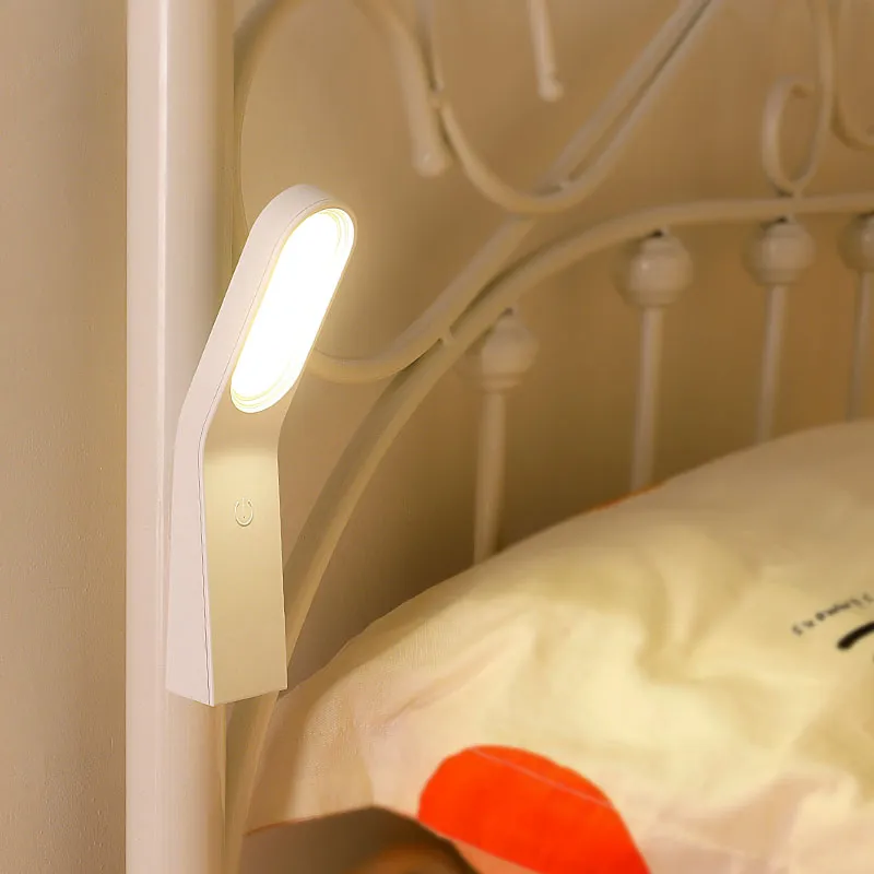 Magnetisk nattvägg sänglampa Väggmonterad Nattljus LED Touch USB Laddning Dimmbar ljus ficklampa med telefonstativläsningsljus