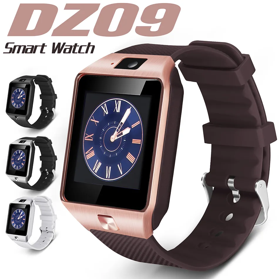 Orologi DZ09 touch screen bracciale smart sim fotocamera sport sport per cellulari Android con batterie in scatola al dettaglio