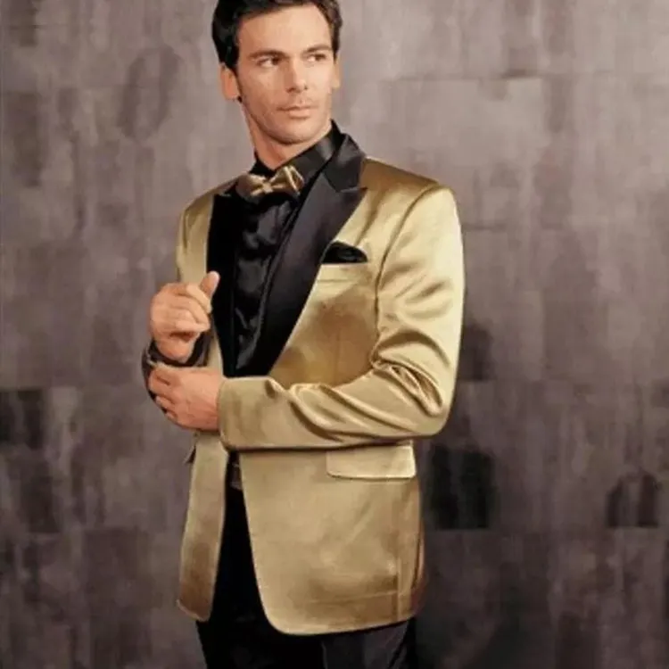 Designer Tuxedos For Men Elegant Black And Gold Prom Tux Style