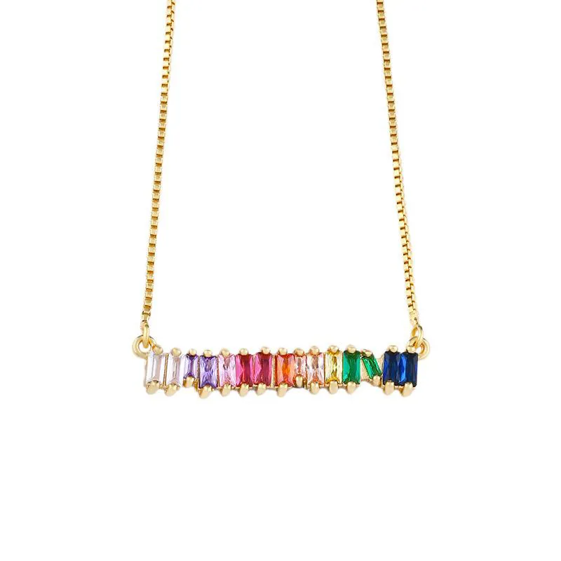 collane con ciondolo braccialetto con ciondolo arcobaleno ghiacciato per donna designer di lusso gioielli con collana in oro con ciondoli di diamanti colorati bling