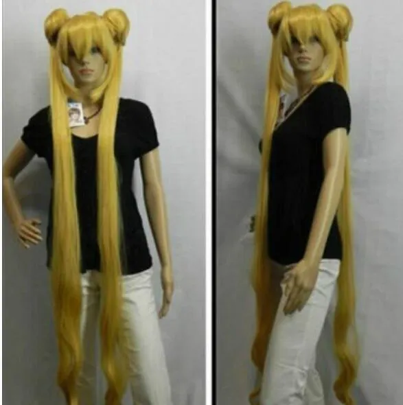 Gratis Ship Ping + + Cosplay Wig Sailormoon Sailor Moon Wasser-is Auf Blonde Double Tiger Card