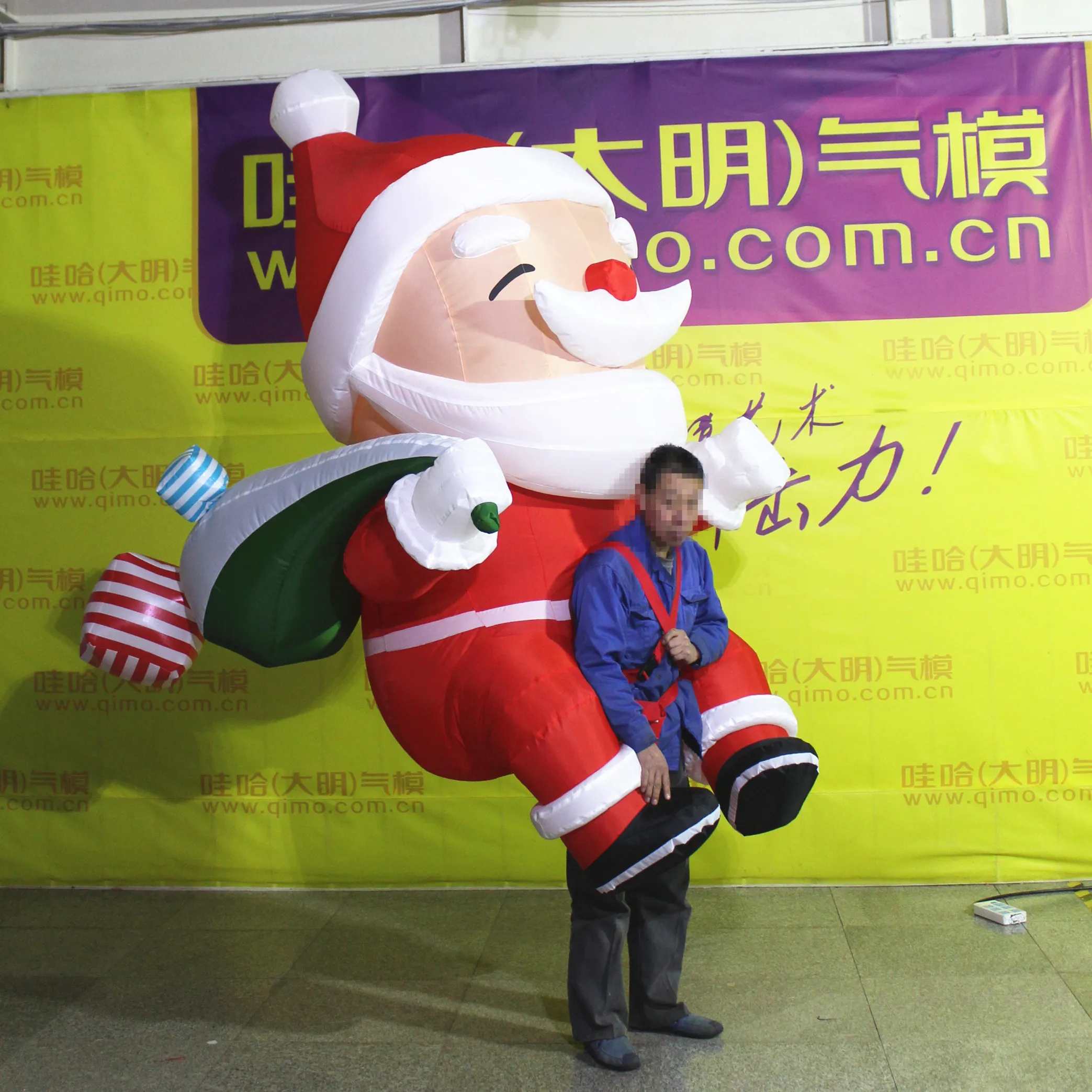 Wholesale 2019 Santa Inflatable Puppet Costume Christmas Suit With