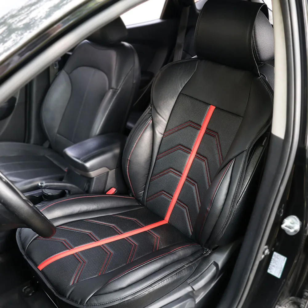 Envío gratuito TIROL 1 paquete de cuero de PU fundas de asiento de coche individuales delanteras universales cojín de asiento