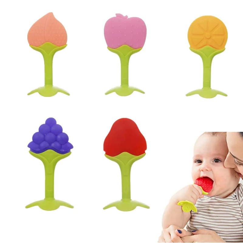 Baby bijtring veiligheid siliconen fruit bijters voor baby baby kinderen kauwtandspeelgoed baby tandheelkundige zorg versterking tandtraining