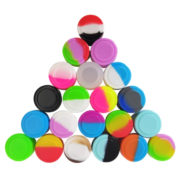 Contenitore dab in silicone da 2 ml 200 pezzi / lotto mini rotondo antiaderente multiuso per cera di stoccaggio colori assortiti286g