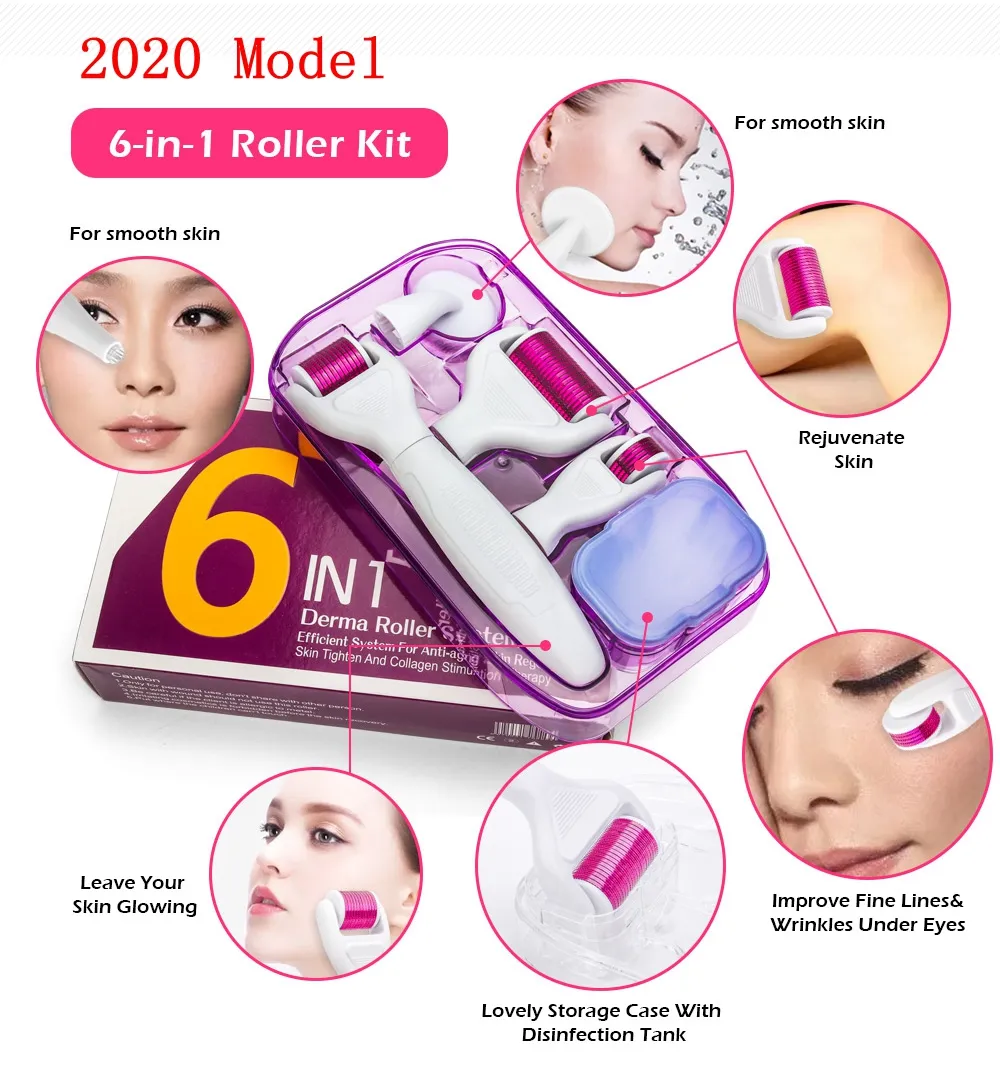 6 In 1 Ulta Derma Roller Microneedle For Anti Aging, Acne, Scar, And Wrinkle Removal Ideal For