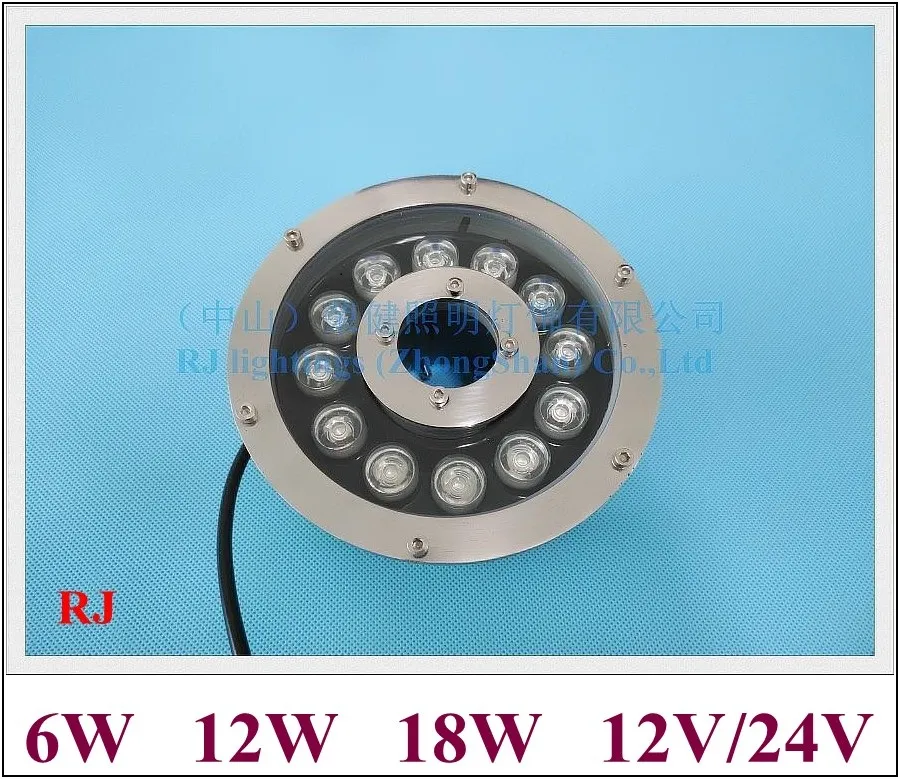 LED 수 중 빛 수영장 빛 분수 빛 2019 새로운 스타일 물 램프 6W 9W 12W 18W IP68 AC12V 입력