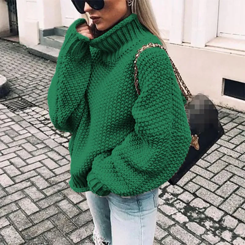 Turtleneck Cuffed Sweaters Women Autumn Winter Pullovers Jumpers Female  Knitted Loose Warm Soft Sweaters 2019 Mujer Pullover From 17,15 €