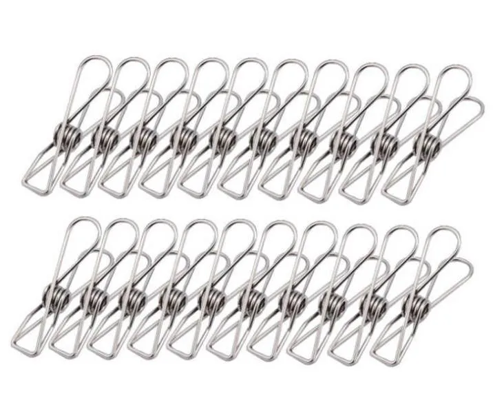 1000pcs / mycket varm försäljning utmärkt kvalitet ny ankomst rostfritt stål vårkläder strumpor hängande pinnar clips clamps silver tvättstuga sn353