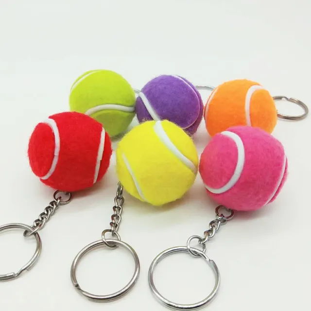 LLavero de tenis colorido de 3,5 CM para bolso, adornos de bolas para mujeres, hombres y niños, llavero para aficionados al deporte, recuerdo, regalo de cumpleaños, venta al por mayor
