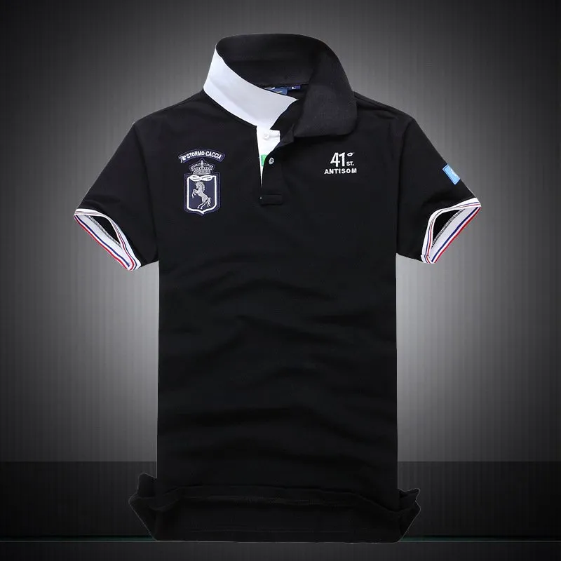 Los m s nuevos hombres de moda marca polo camiseta bordado cuello de serpiente camiseta cl sica shor dise ador polo camisas hombres solapa manga corta