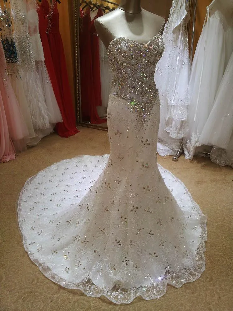 Mermaid diamond wedding dress sale