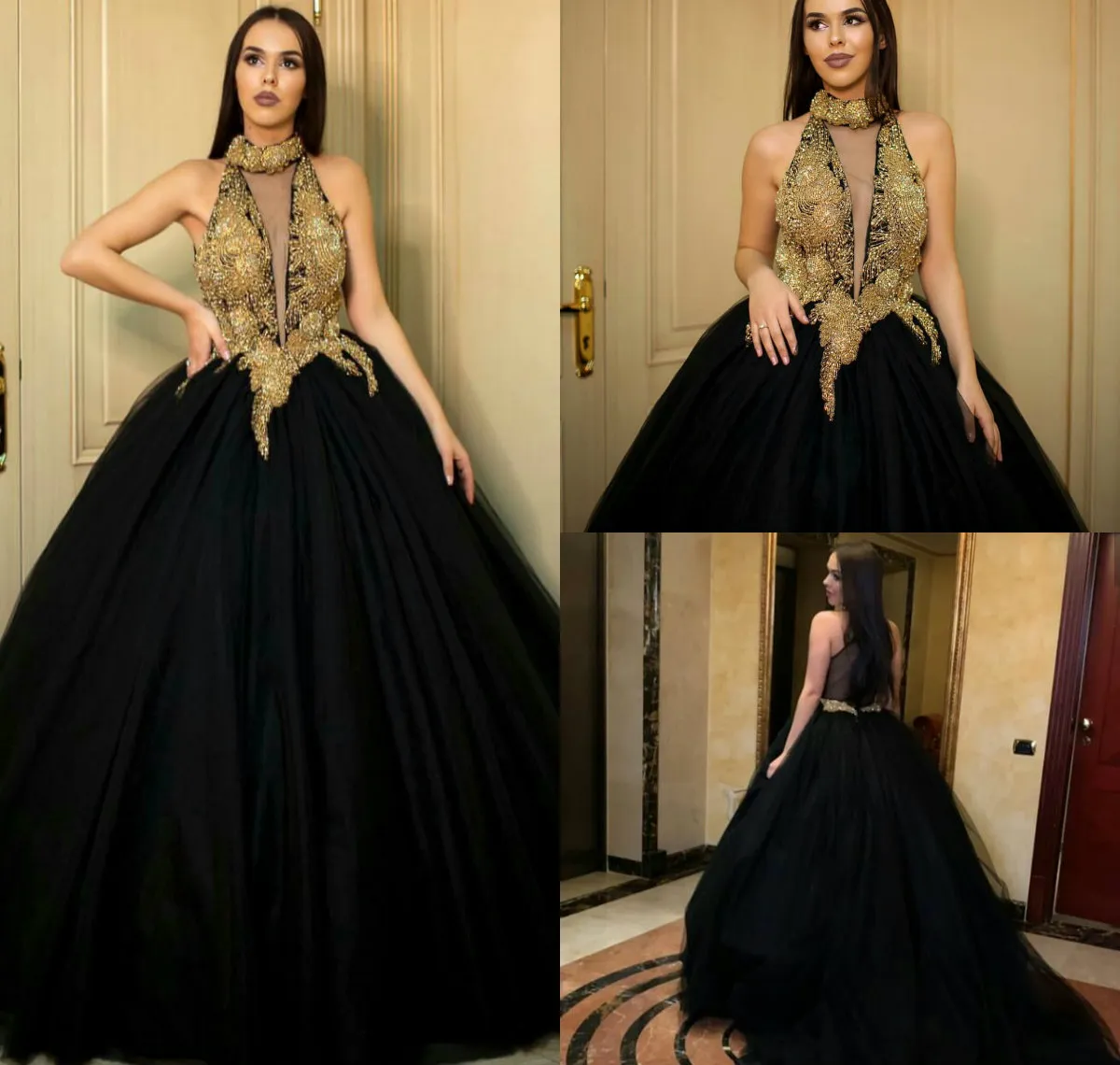 green emerald velvet dress Primavera Couture 4343 Black Gold Prom Dress sizes 00, 16 Black Gold Long  Beaded V Neck Corset Prom Dress Pageant Gown Slit Sequin