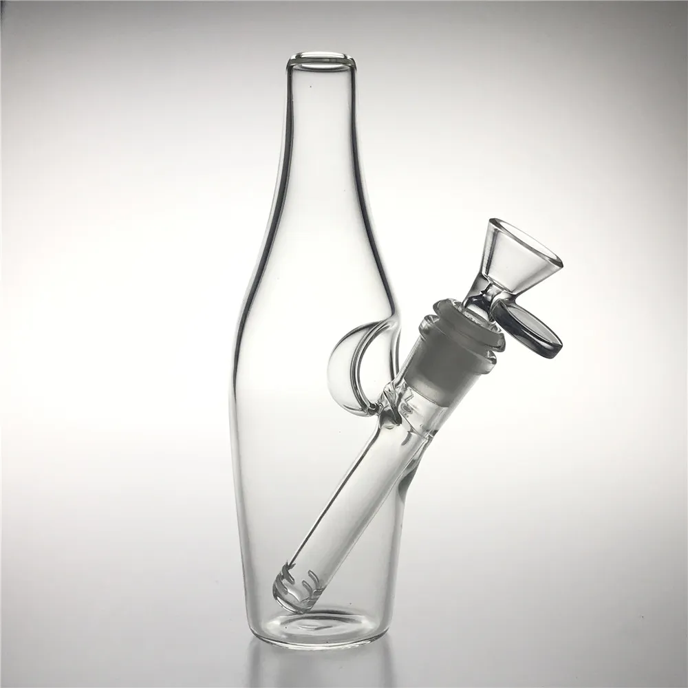 7-Zoll-Glasbecher-Bong mit 14 mm weiblichem Wasserpfeifen-Downstem-männlichem Kopf, dicke Flasche, Dab-Rig-Wasserbongs, Recycler, mittlere Rigs