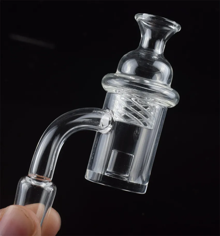 DHL 25mm XXL Flat Top Core Reactor 45 90 degree Quartz Banger Nail With Cyclone Spinning Carb Cap For Oil Rig Glass Bongs