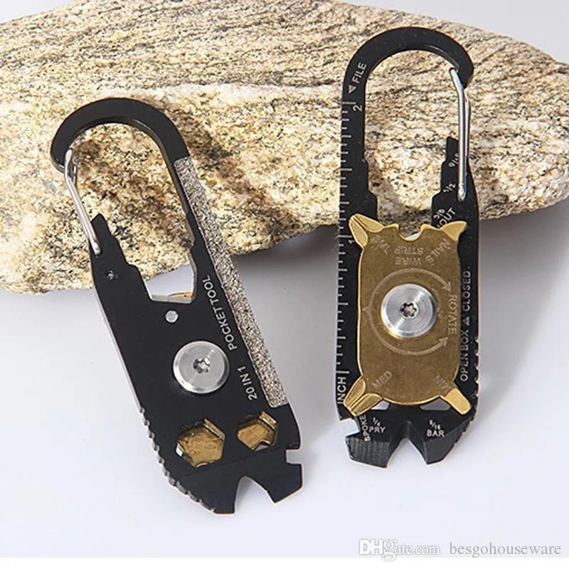 Key Chain Pocket Tools Wrench Keychain: Portable Stainless Steel 20 In 1 Multi Tool, Pocket ...