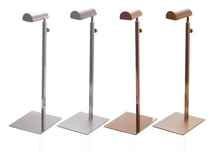 Torebka wyświetlacza stojak na wyświetlacz uchwyt stołowy stół haczyka peruka wisząca półka Rose Gold Metal Hat Rack Back Stand Stand Bracket