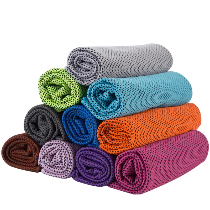 Ice Cold Towel Cooling Summer Sunstroke Sports Exercise Cool Quick Dry Soft Breathable Cooling Towel 10colors RRA1451