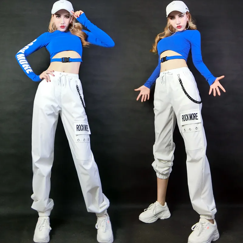 Stage Wear Womens Dance Costume Nightclub Bar DJ Gogo Costumes Loose  Leisure Hip Hop Dancing Clothes Festival Outfit SL2873