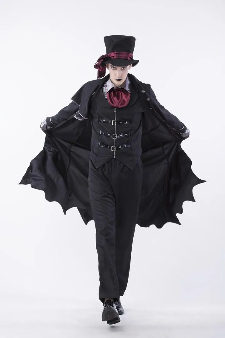 Wholesale-Halloween Vampire Couple Costumes Men's Bloody Handsome Costume Womens Steampunk Vampiress Uniforms Blood Countess Kits