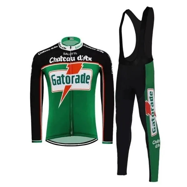 2024 Chateau d'ax Gatorade TEAM Maglia da ciclismo 19D Gel Pad Pantaloni da bici Set Quick Dry Primavera Autunno MTB Ropa Ciclismo Manica lunga Ciclismo Maillot Culotte