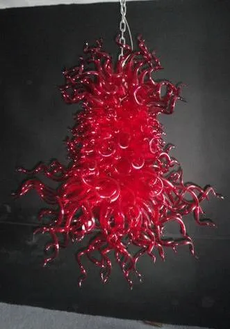 100% soprado pela boca CE UL Borossilicato Vidro Murano Dale Chihuly Art Barato Luzes Contemporâneas de Vidro Vermelho