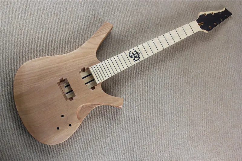 Factory Custom Semi-Electric Guitar Kit (części) z 7 strunami, tru-body, matową przezroczysta farba, oferta dostosowana