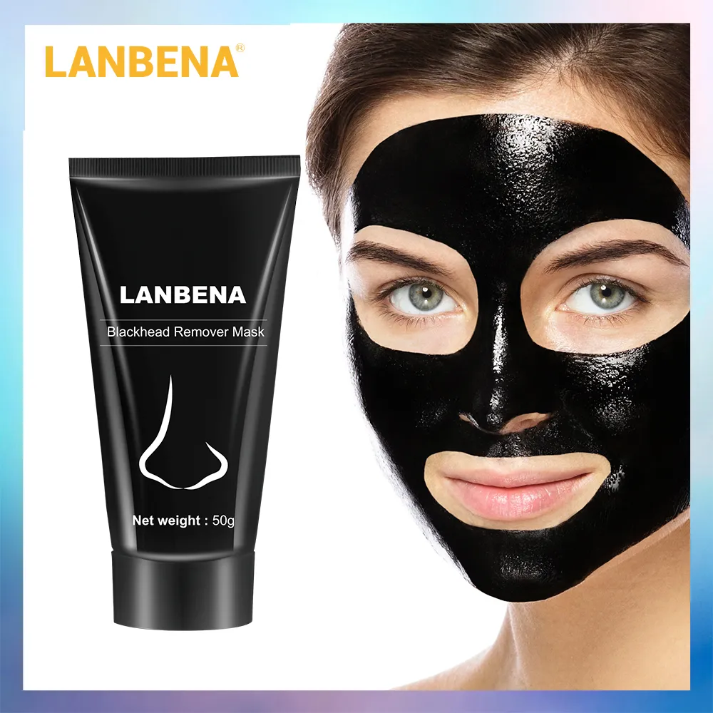 LANBENA Masque anti-points noirs Décoller le nez Masque noir Soins du  visage Boue Traitement de l'acné Nettoyage en profondeur 