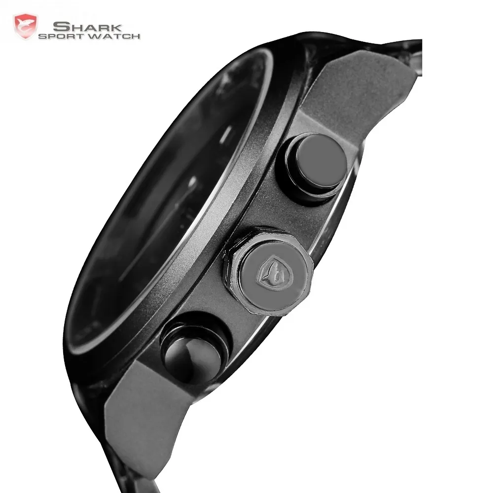 Gulper Shark Sport Watch Large Dial Black Outdoor Men Led Digital